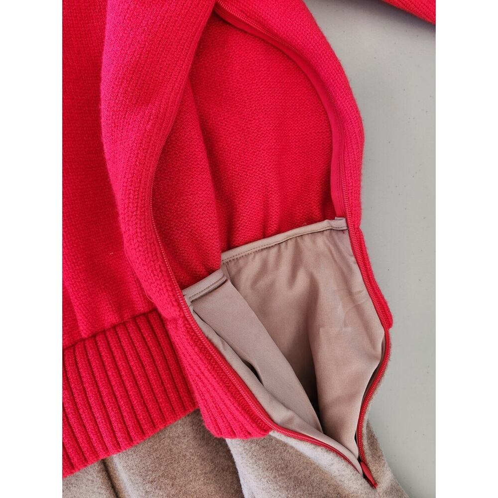 NWT Anthropologie Mare Mare Twofer Mock-Neck Sweater dress Sz S Red 9A401 - Picture 9 of 11